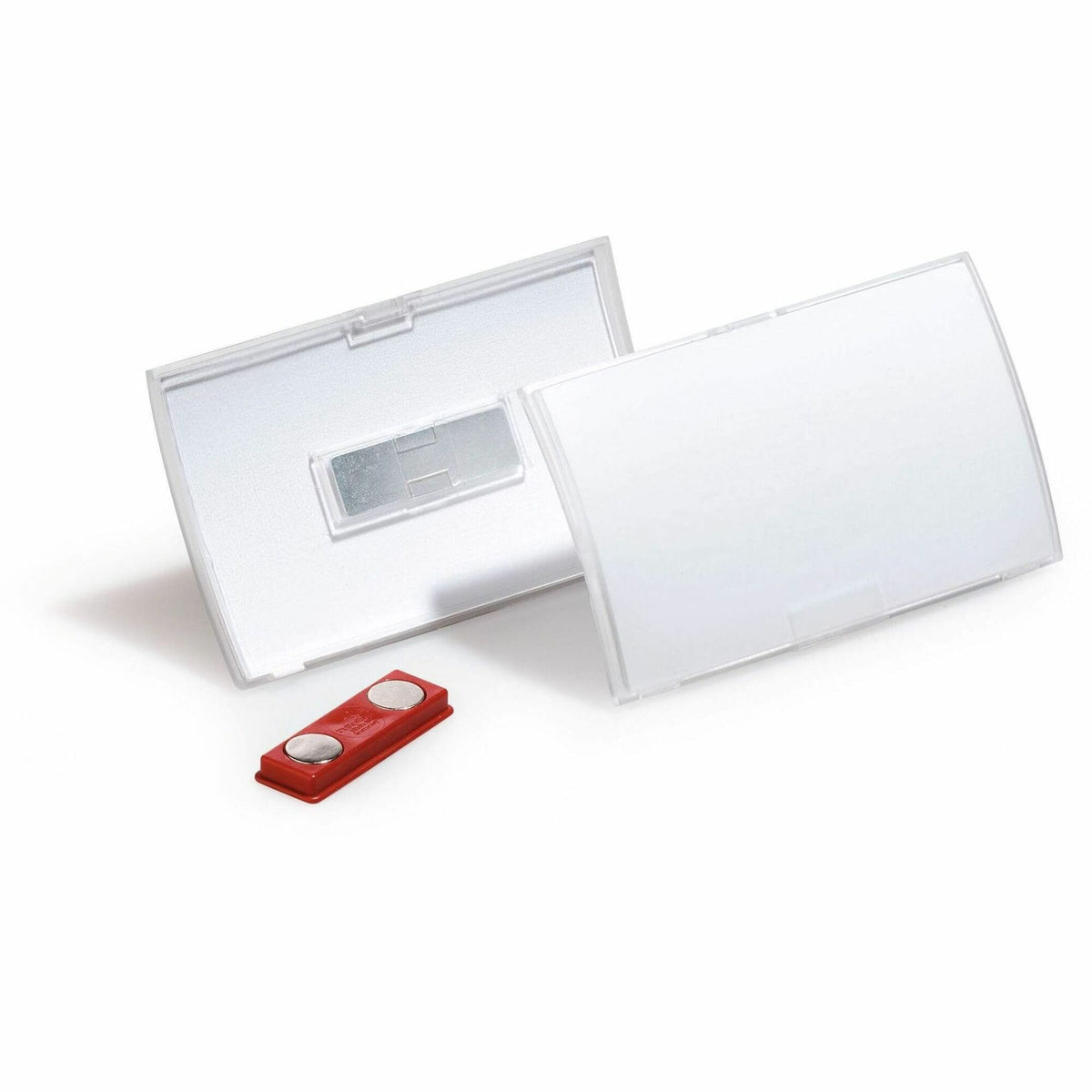 DURABLE Click Fold Magnet Badge Holder, 2.9" x 3.8" x 0.3", Polypropylene, Clear, 1 Pack (DBL821519)