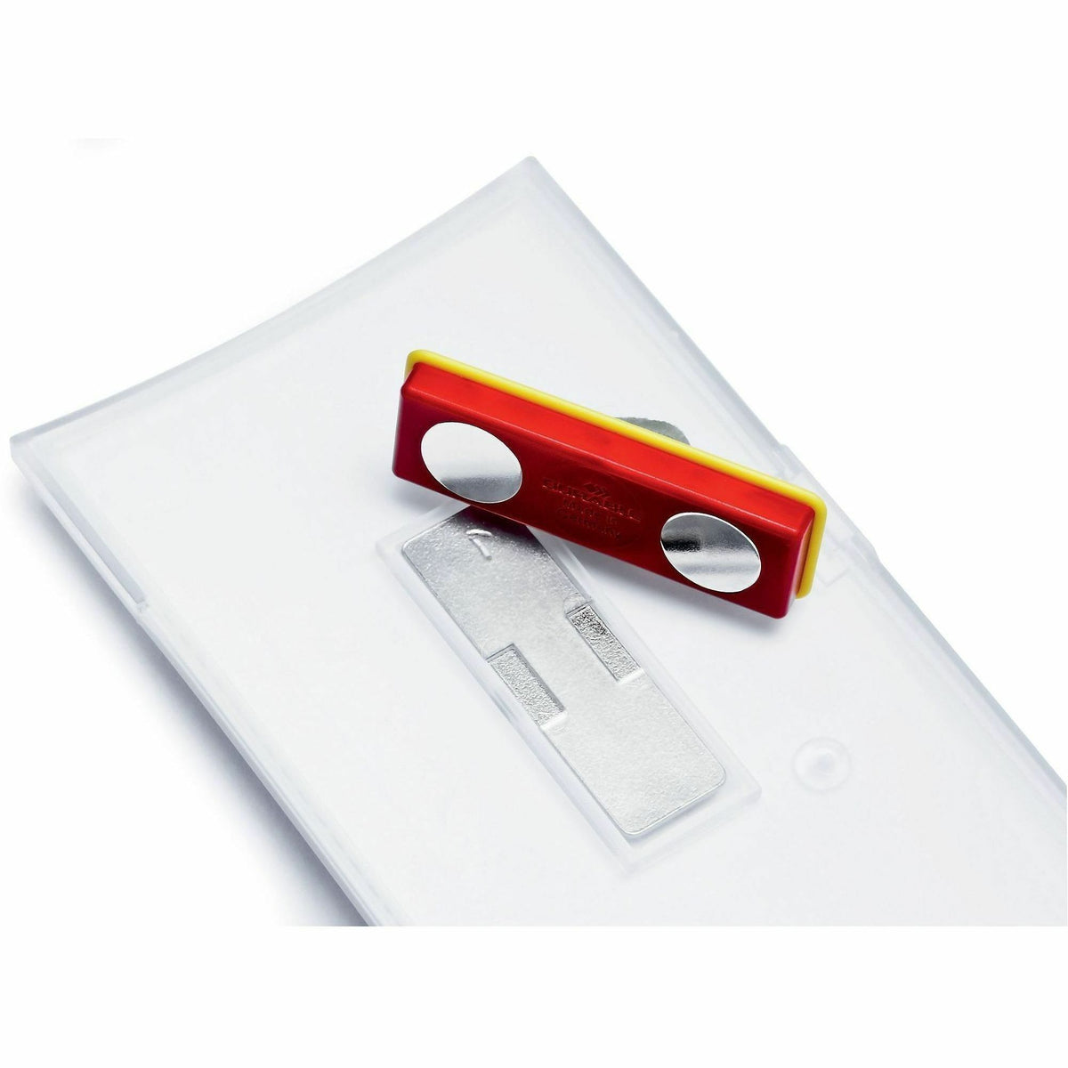 DURABLE Click Fold Magnet Badge Holder, 2.9" x 3.8" x 0.3", Polypropylene, Clear, 1 Pack (DBL821519)