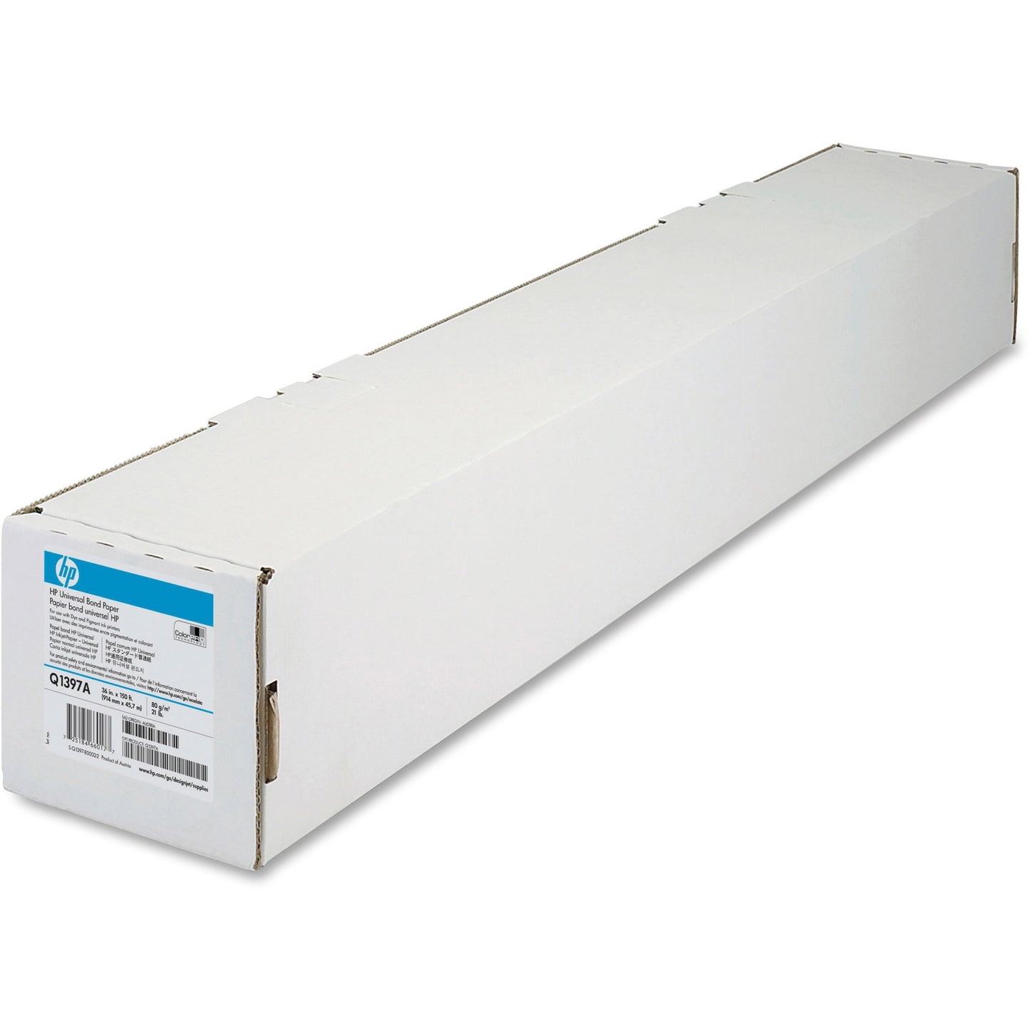 HP DesignJet Large Format Paper for Inkjet Prints, 4.2 mil, 36" x 150 ft, White (HEWQ1397A)