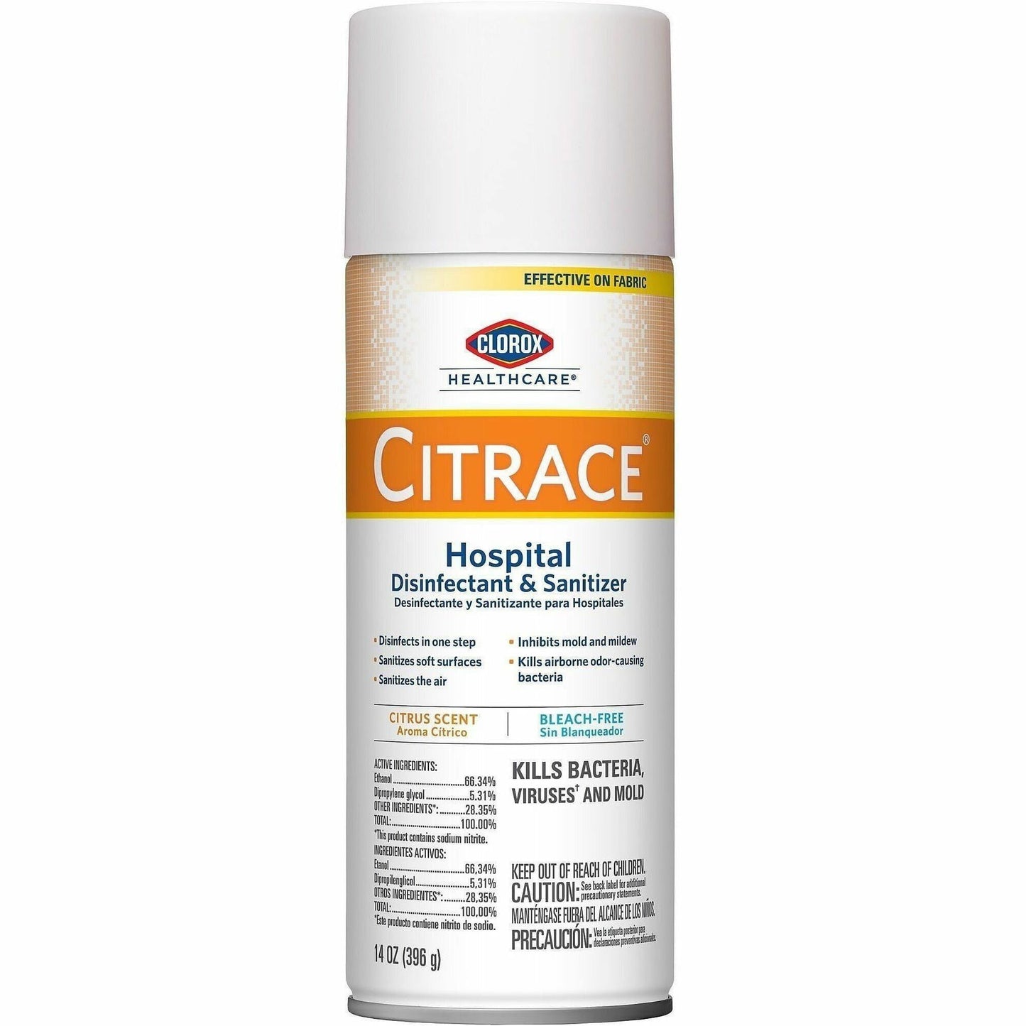 Clorox Healthcare Citrace Hospital Disinfectant and Sanitizer, 14 fl oz (0.4 quart), Fresh Citrus Scent (CLO49100EA)