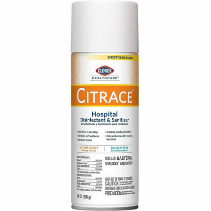 Clorox Healthcare Citrace Hospital Disinfectant and Sanitizer, 14 fl oz (0.4 quart), Fresh Citrus Scent (CLO49100EA)