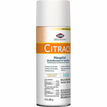 Clorox Healthcare Citrace Hospital Disinfectant and Sanitizer, 14 fl oz (0.4 quart), Fresh Citrus Scent (CLO49100EA)