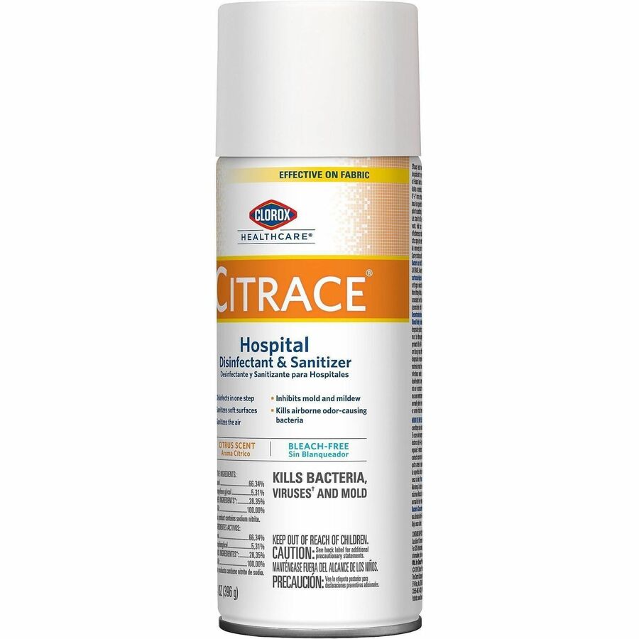 Clorox Healthcare Citrace Hospital Disinfectant and Sanitizer, 14 fl oz (0.4 quart), Fresh Citrus Scent (CLO49100EA)