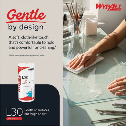 Wypall GeneralClean L30 Heavy Cleaning Towels, 70 Sheets/Roll (KCC05843EA)