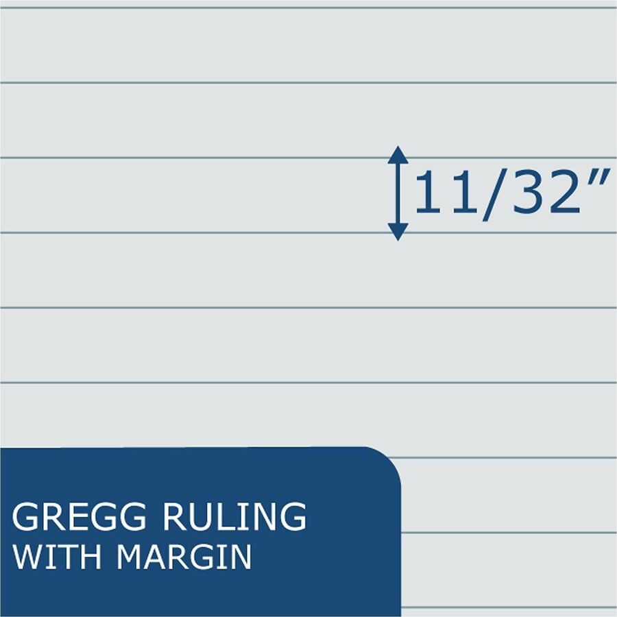 Roaring Spring EnviroShades Steno Notepad, White Cover, Gregg Rule, (80) Gray 6 x 9 Sheets, 4/Pack (ROA12274)