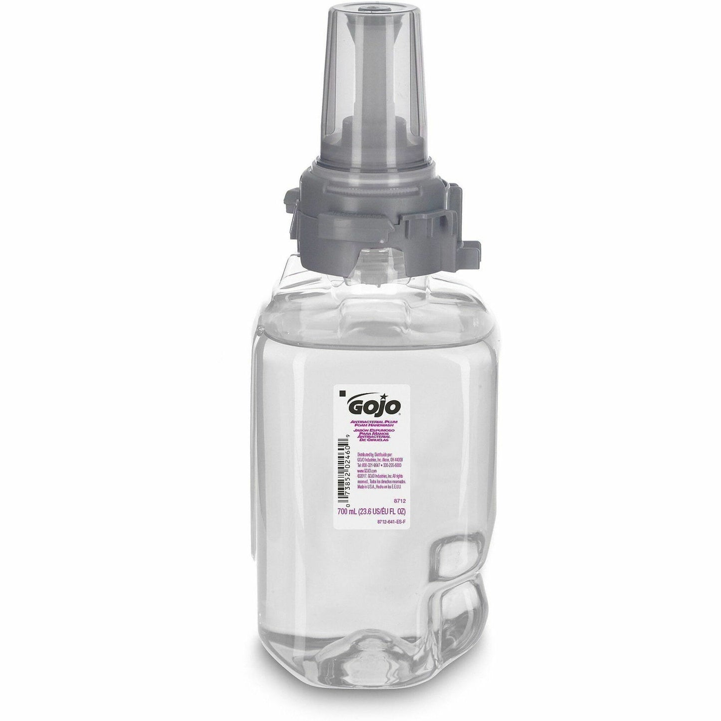 Gojo ADX-7 Dispenser Antibacterial Hand Soap Refill, Plum Scent, 23.67 fl oz (GOJ871204)