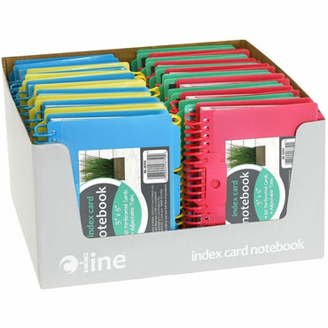 C-Line Spiral Bound Index Card Notebook with Tabs, 1 Notebook (Color May Vary), 3" x 6" (CLI48750)