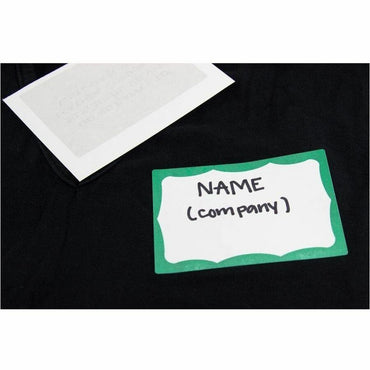 SICURIX Green Border Adhesive Badges, 2/Sheet, 100/Box (BAU67646)