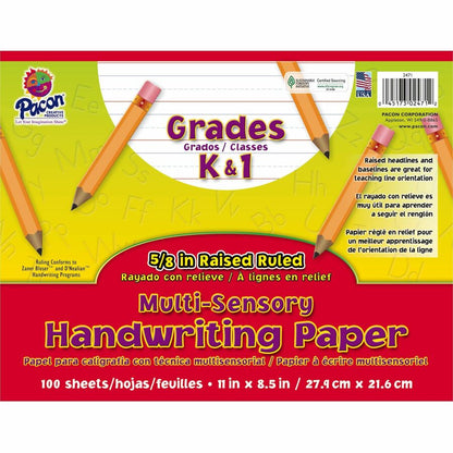 Pacon Grades K, 1 Multi, sensory Handwriting Tablet, 8 1/2" x 11" (PAC2471)