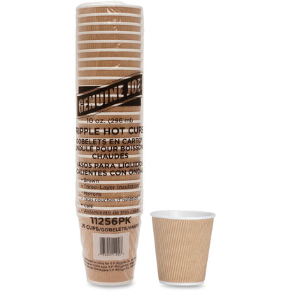 genuine-joe-rippled-hot-cup-10-fl-oz-25-pack-brown-beverage-num-gjo11256_1