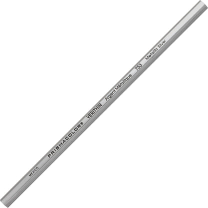 Prismacolor Premier Verithin Colored Pencil, Silver Lead, Silver Barrel, 12/Dozen (SAN2460)