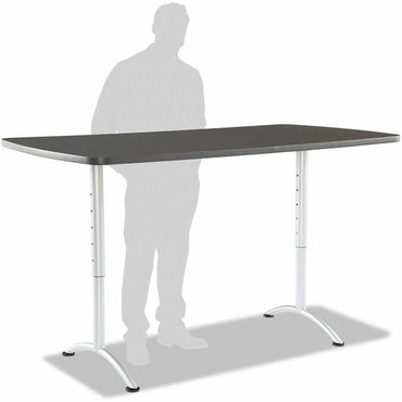 Iceberg Utility Table, Rectangle Top, Adjustable Height Tier(s), 72" Table Top Length x 36", Graphite (ICE69327)