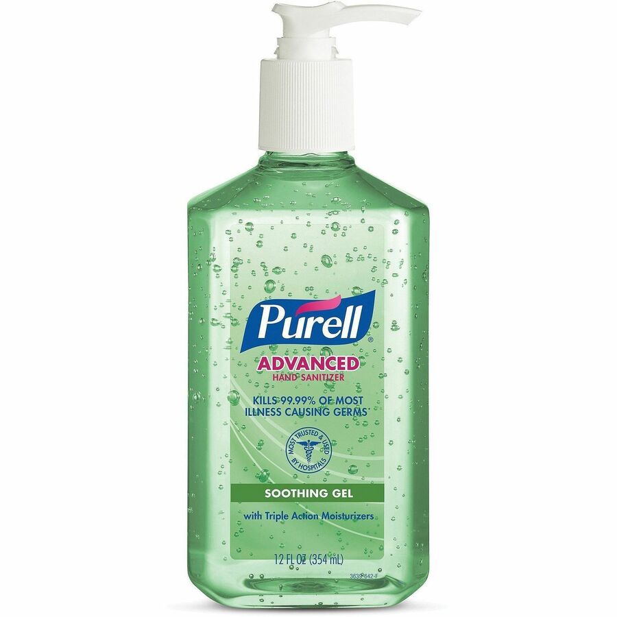 PURELL Hand Sanitizer Gel, 12 fl oz, Pump Bottle Dispenser, 12/Carton (GOJ363912CT)