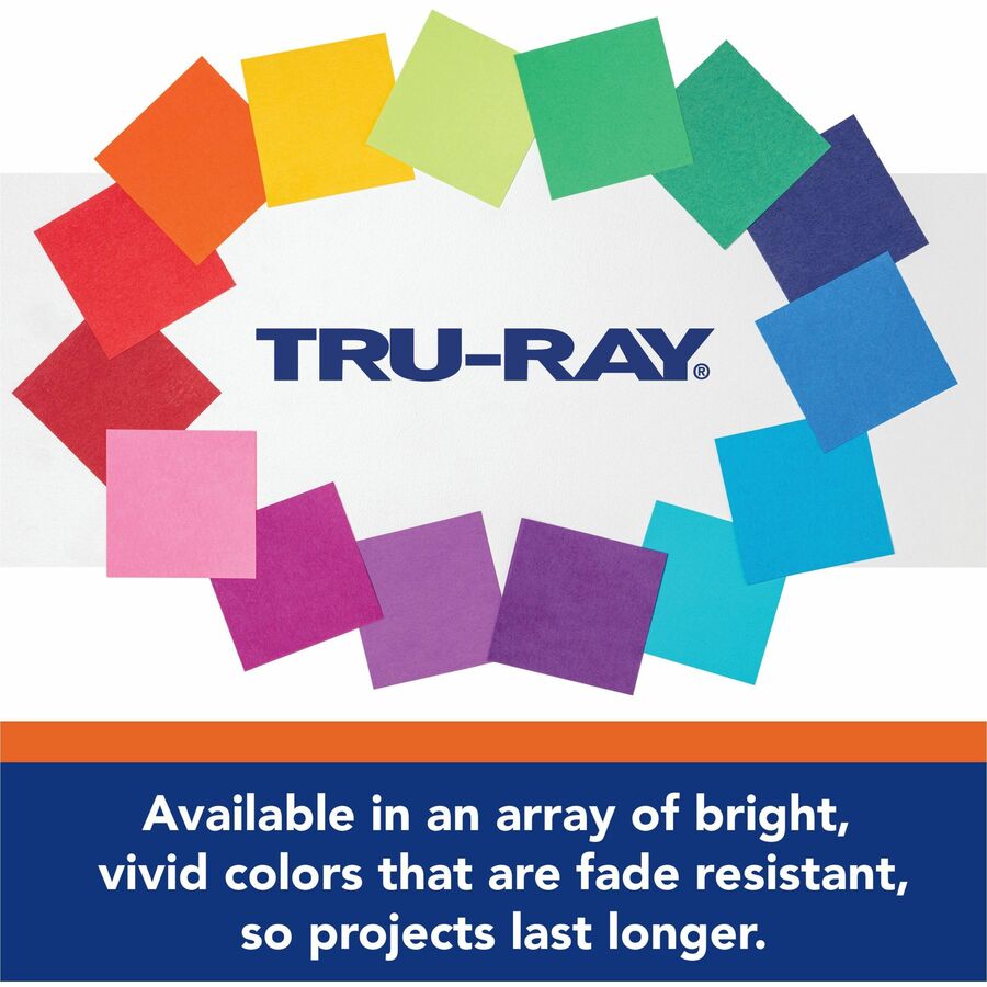 Tru-Ray Construction Paper, 12" x 9", Warm Assorted, 50/Pack (PAC102947)