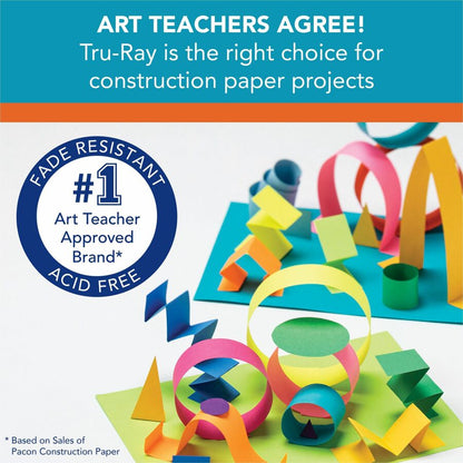 Tru-Ray Construction Paper, 12" x 9", Warm Assorted, 50/Pack (PAC102947)