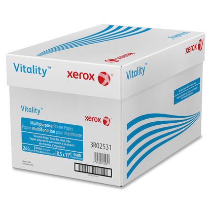 Xerox Vitality Multipurpose Printer Paper, White, 92 Brightness, Letter, 8 1/2" x 11", 24 lb Basis Weight, 5000/Carton (XER3R02531)