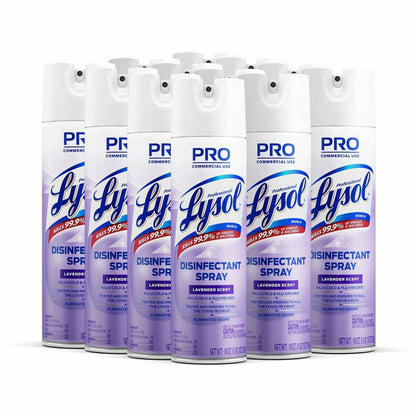 Professional Lysol Lavender Disinfectant Spray, 19 oz, Lavender Scent, 12/Carton (RAC89097CT)