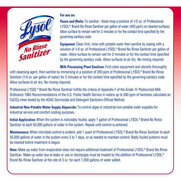 Professional Lysol No Rinse Sanitizer, Concentrate, 128 fl oz (RAC74389)