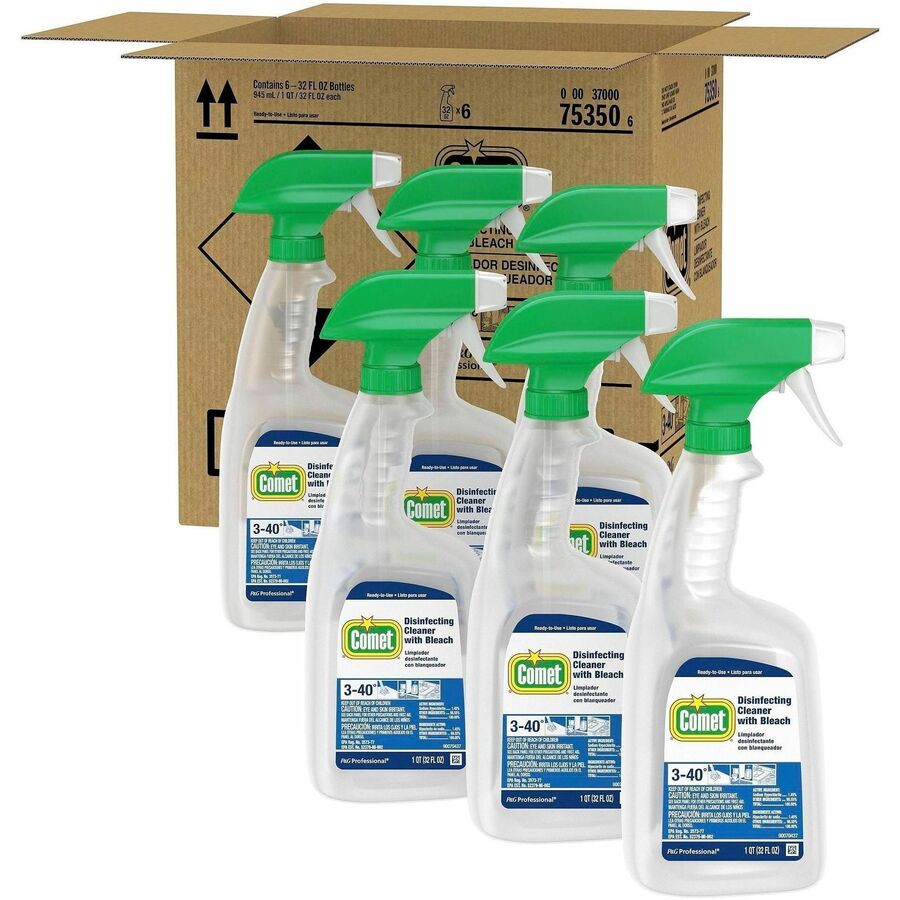 Comet Disinfecting Cleaner with Bleach, Unscented, 32 oz Spray Bottle (PGC30314CT)