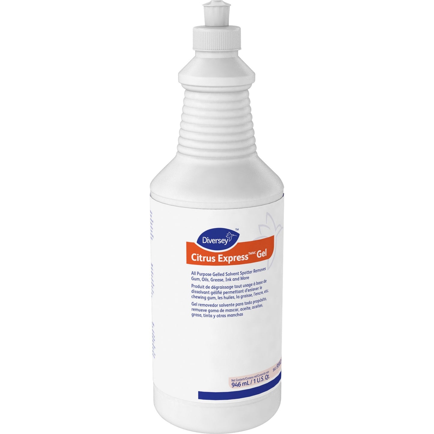 Diversey Citrus Express Gel Solvent Spottert, 32 fl oz (1 quart), Citrus Scent (DVO95002523EA)