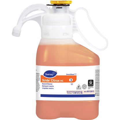Diversey Stride Citrus HC Neutral Cleaner,, 47.3 fl oz, Citrus Scent (DVO95122613)