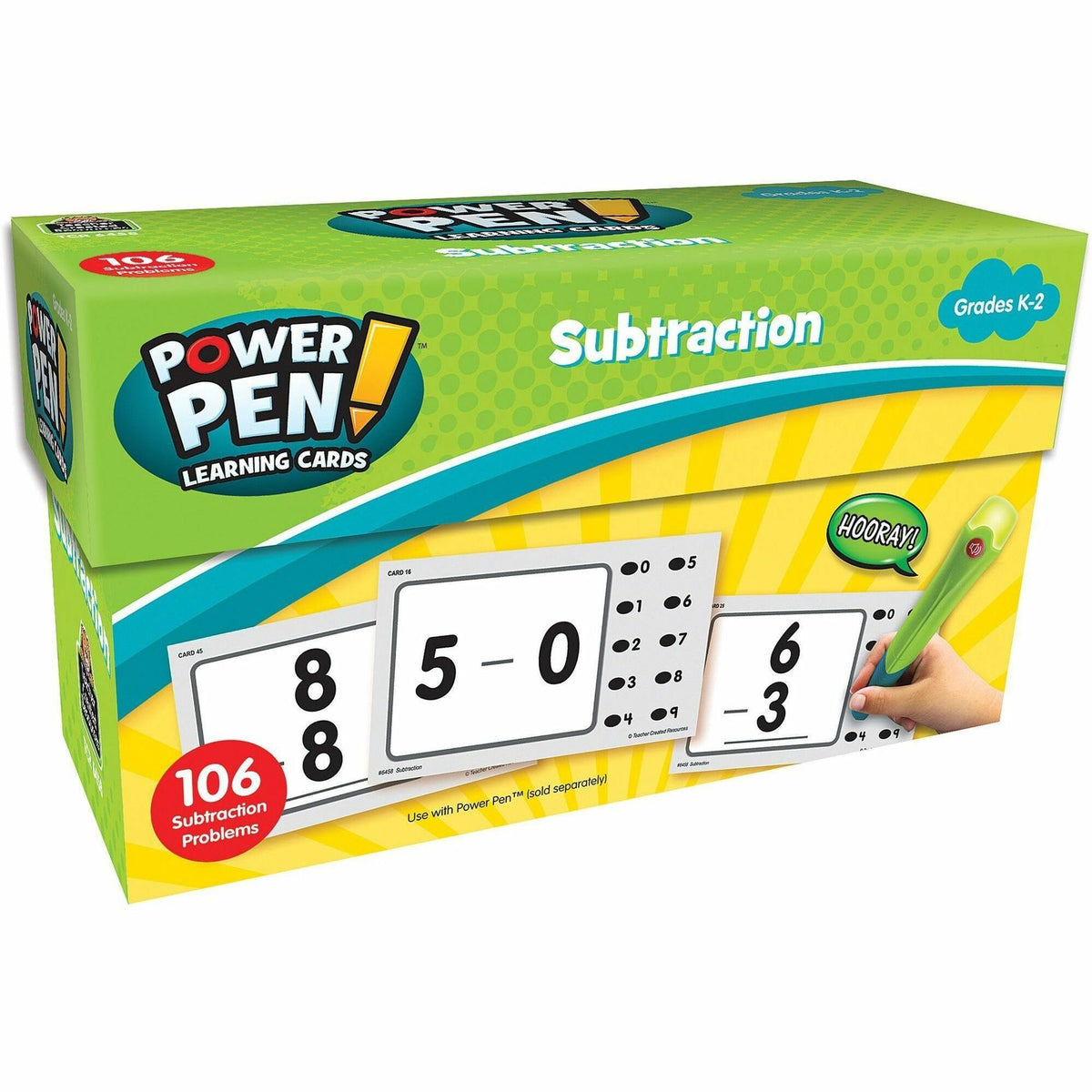 Teacher Created Resources Power Pen Subtraction Cards, Theme/Subject: Learning, Skill Learning: Subtraction, 53 Pieces (TCR6458)