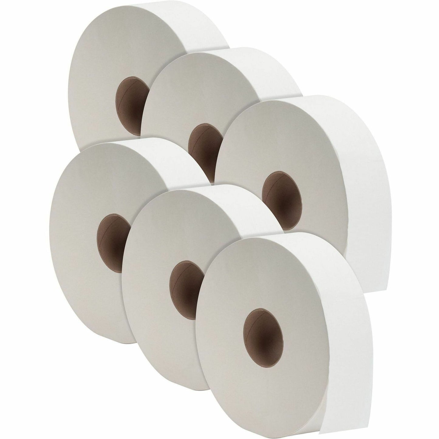 Genuine Joe Jumbo Jr Dispenser Bath Tissue Roll, 2 Ply, 3.50" x 2000 ft, 12" Roll, 6/Carton (GJO3520006)