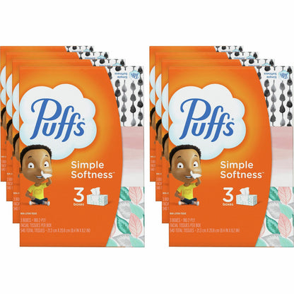 Puffs Basic Facial Tissues, 2 Ply, AssortedBox, 180/Box, 8/Carton (PGC87615CT)