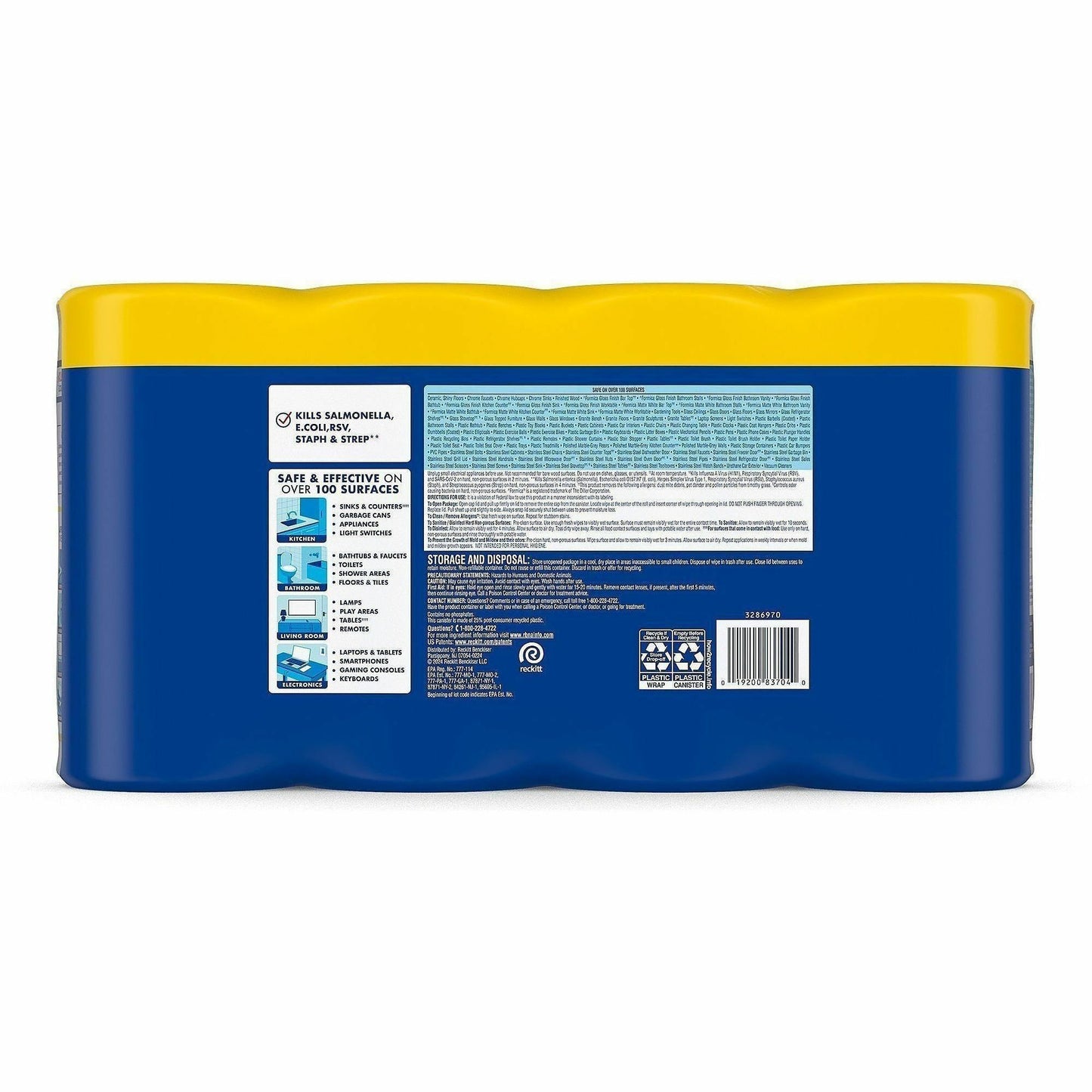 Lysol 4-pack Disinfecting Wipes, Lemon Lime Scent, 80/Tub, 4/Pack (RAC90641)