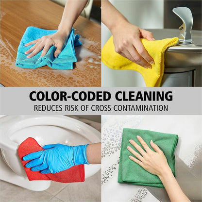 Rubbermaid Commercial Microfiber Cleaning Cloths, Yellow, 24/Pack (RCP1820584)