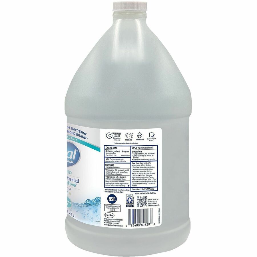 Dial Professional Sensitive Skin Antibacterial Liquid Hand Soap Refill, 1 gal (DIA82838EA)