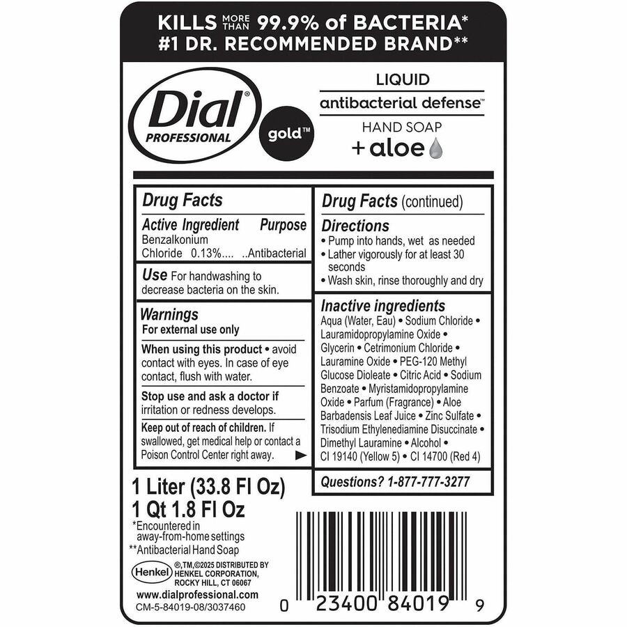 Dial Professional Gold Antibacterial Liquid Hand Soap Refill, 1.06 quart (DIA84019EA)