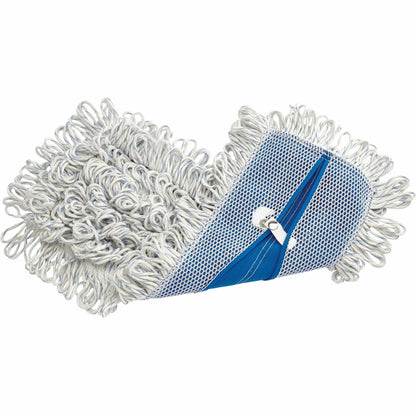 Rubbermaid Commercial Looped Fringe Finish Mop, 5" x 18", Absorbent, Looped Ends, Rayon, Synthetic, White, 6/Carton (RCPE05200WHCT)