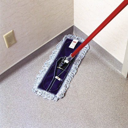 Rubbermaid Commercial Looped Fringe Finish Mop, 5" x 18", Absorbent, Looped Ends, Rayon, Synthetic, White, 6/Carton (RCPE05200WHCT)
