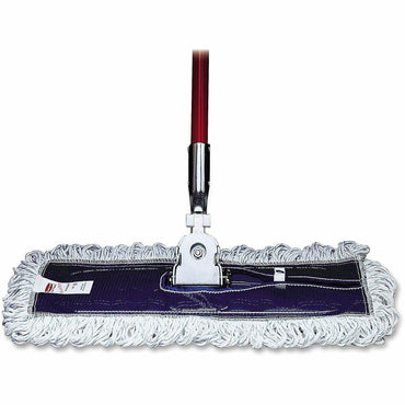 Rubbermaid Commercial Looped Fringe Finish Mop, 5" x 18", Absorbent, Looped Ends, Rayon, Synthetic, White, 6/Carton (RCPE05200WHCT)