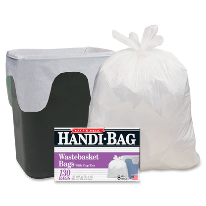 Berry Handi-Bag Wastebasket Bags, 8 gal Capacity, 24" x 21.50" x 0.60 mil Thickness, 130/Box, 6/Carton (WBIHAB6FW130CT)