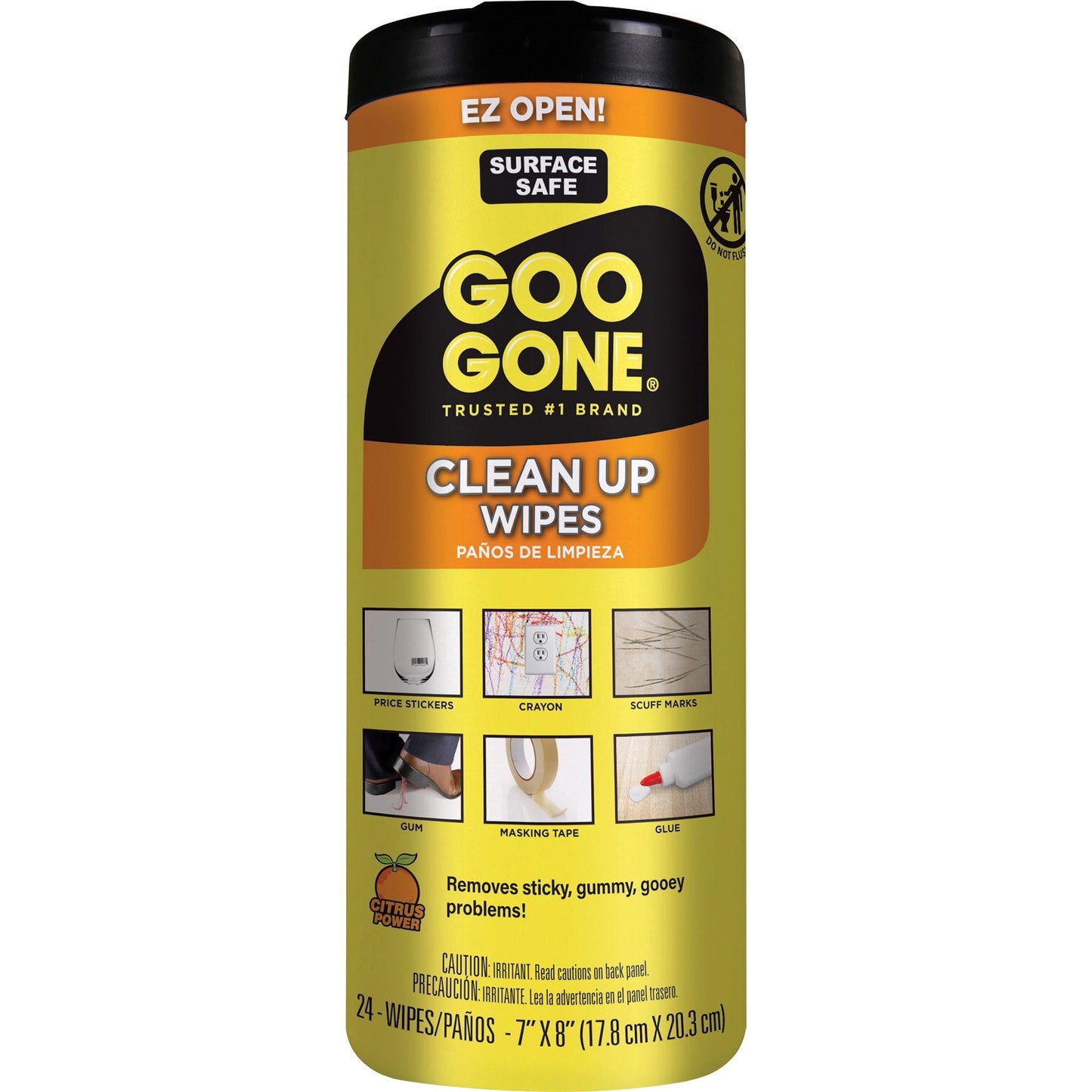 Goo Gone Tough Task Wipes, 24/Tub (WMN2000EA)