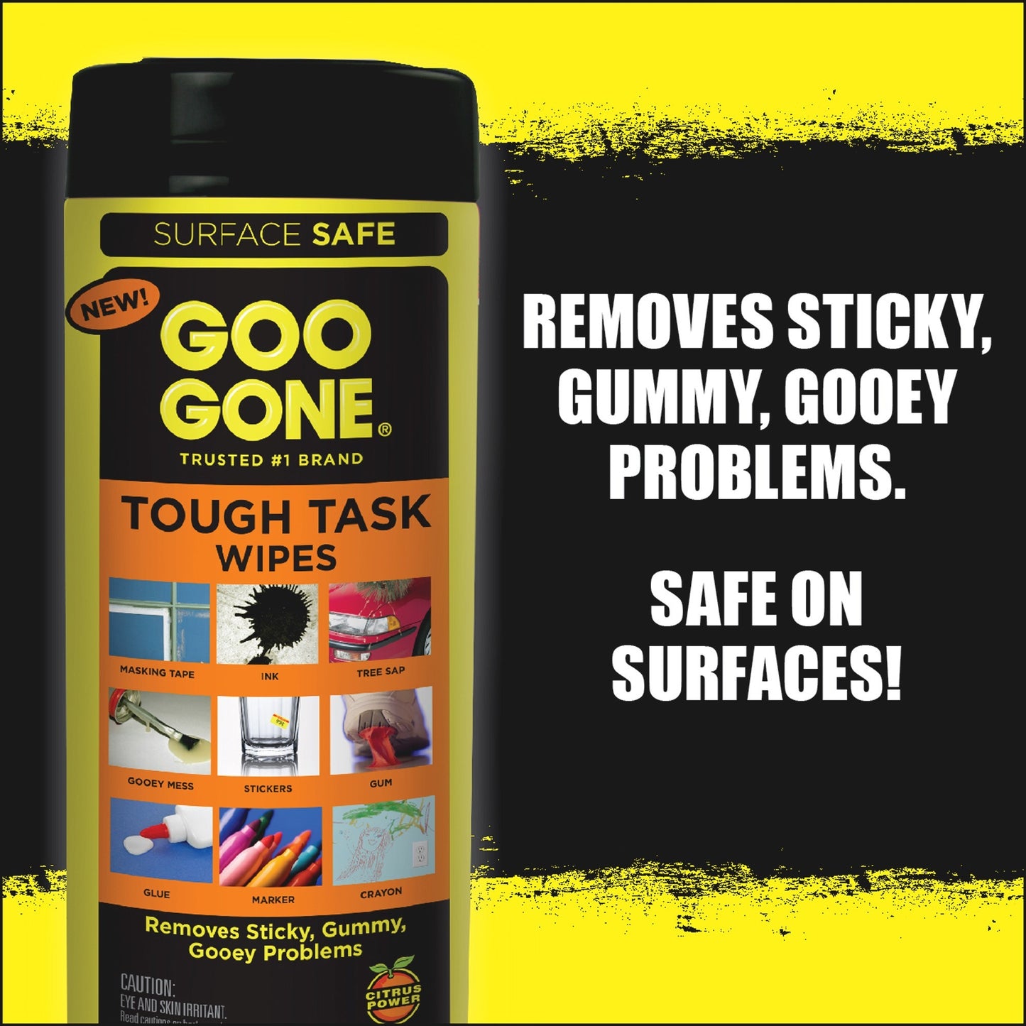 Goo Gone Tough Task Wipes, 24/Tub (WMN2000EA)