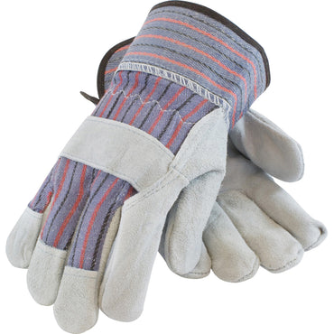 PIP B/C Grade Shoulder Split Cowhide Leather Palm Gloves, Gunn Cut, Wing Thumb, Large, Blue/Gray, 12 Pairs (PID847532L)