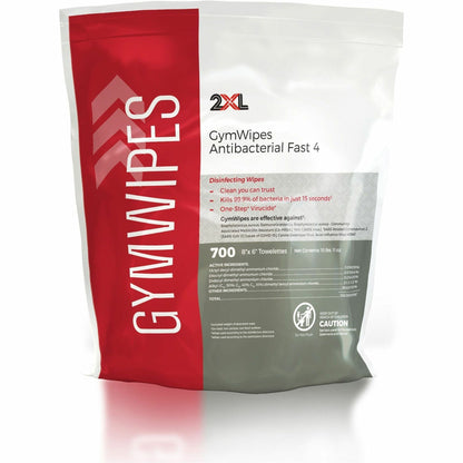 2XL GymWipes Antibacterial Towelettes Bucket Refill, 6" x 8" Length, White, 700/Bag (TXLL101EA)