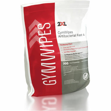 2XL GymWipes Antibacterial Towelettes Bucket Refill, 6" x 8" Length, White, 700/Bag (TXLL101EA)