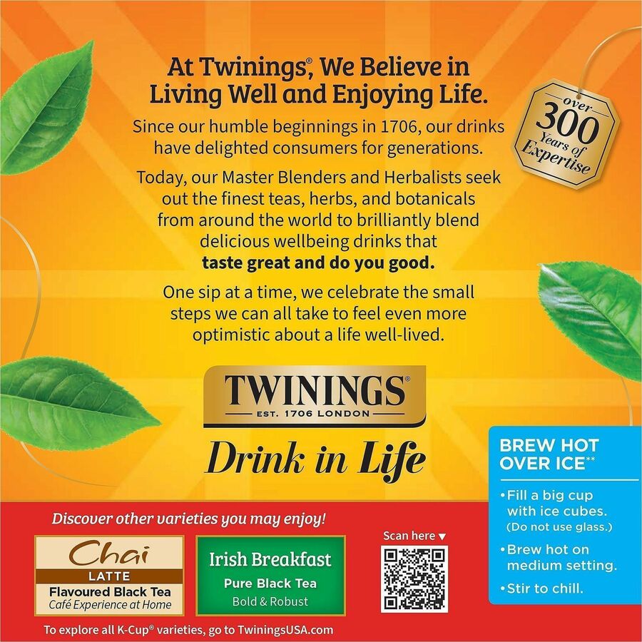 Twinings of London English Breakfast Black Tea K-Cup, 24/Box (TWG08755)