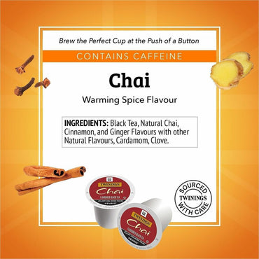 Twinings of London Chai Flavoured Black Tea K-Cup, 24/Box (TWG09954)