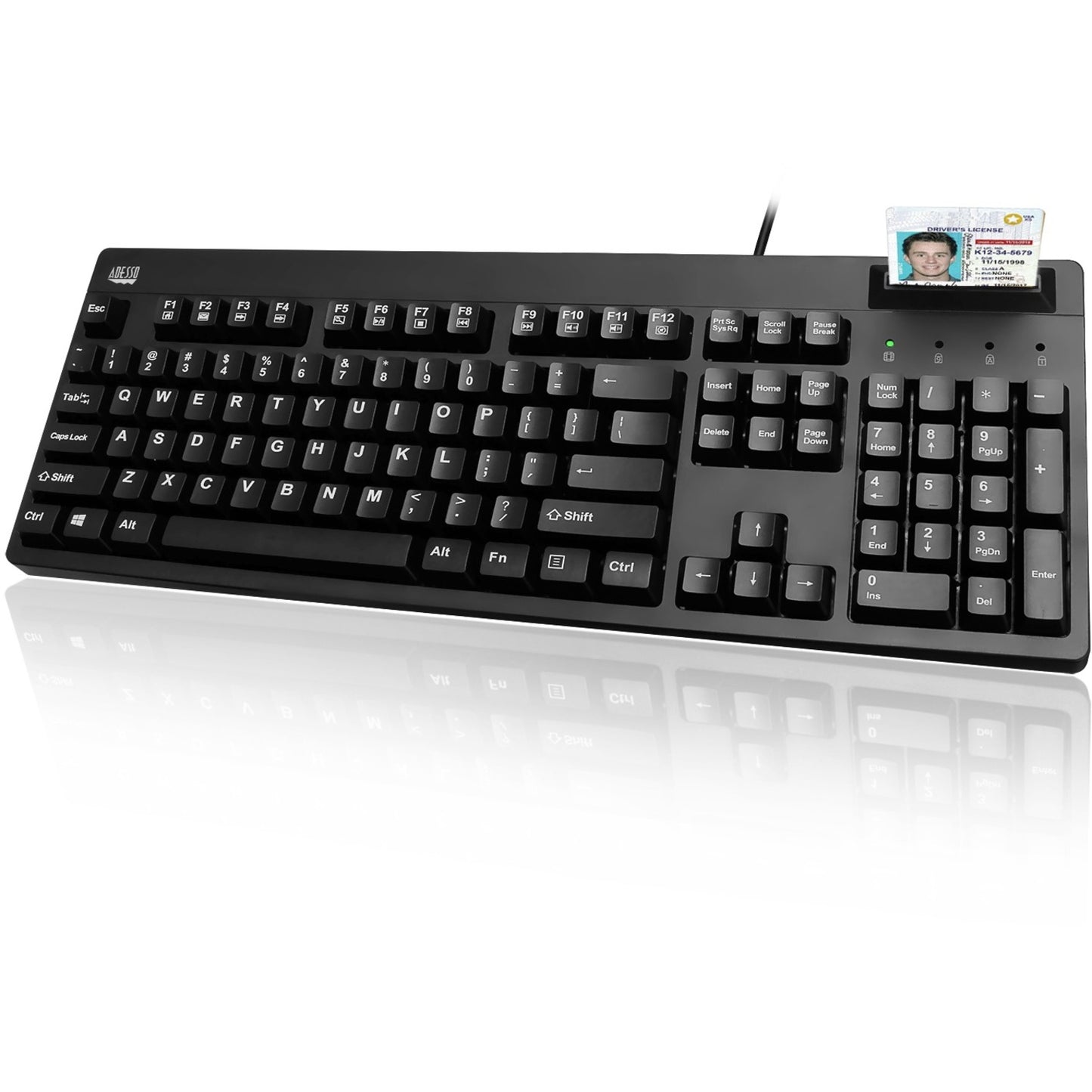 Adesso EasyTouch 630SB, Smart Card Reader Keyboard (ADEAKB630SB)