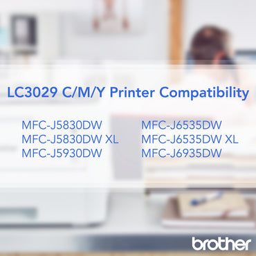Brother LC30293PK INKvestment Super High-Yield Ink, 1,500 Page-Yield, Cyan/Magenta/Yellow (BRTLC30293PK)