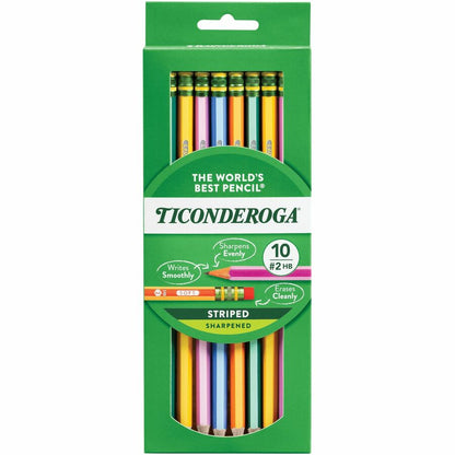Ticonderoga Pre-Sharpened No. 2 Pencils, #2, Wood Barrel, 10/Pack (DIX13910)