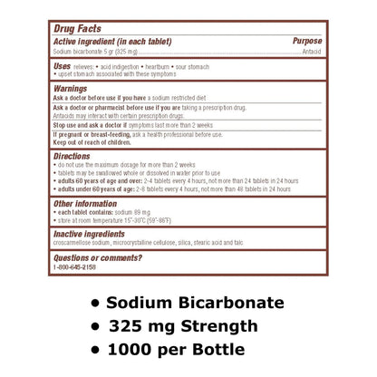 Major® Antacid 325 mg Strength Tablet 1000 per Bottle (981044_BT)