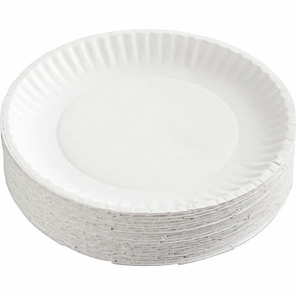 Gold Label 9" Dinnerware Paper Plates, 9", White, 100/Pack (AJMCP9GOEWHPK)
