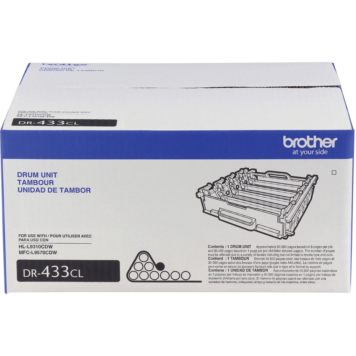 Brother DR433CL Drum Unit, 50,000 Page-Yield, Black/Cyan/Magenta/Yellow (BRTDR433CL)
