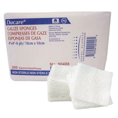 Ducare Gauze Sponge 4 X 4 Inch 8-Ply NonSterile 200 per Pack (645797_CS)